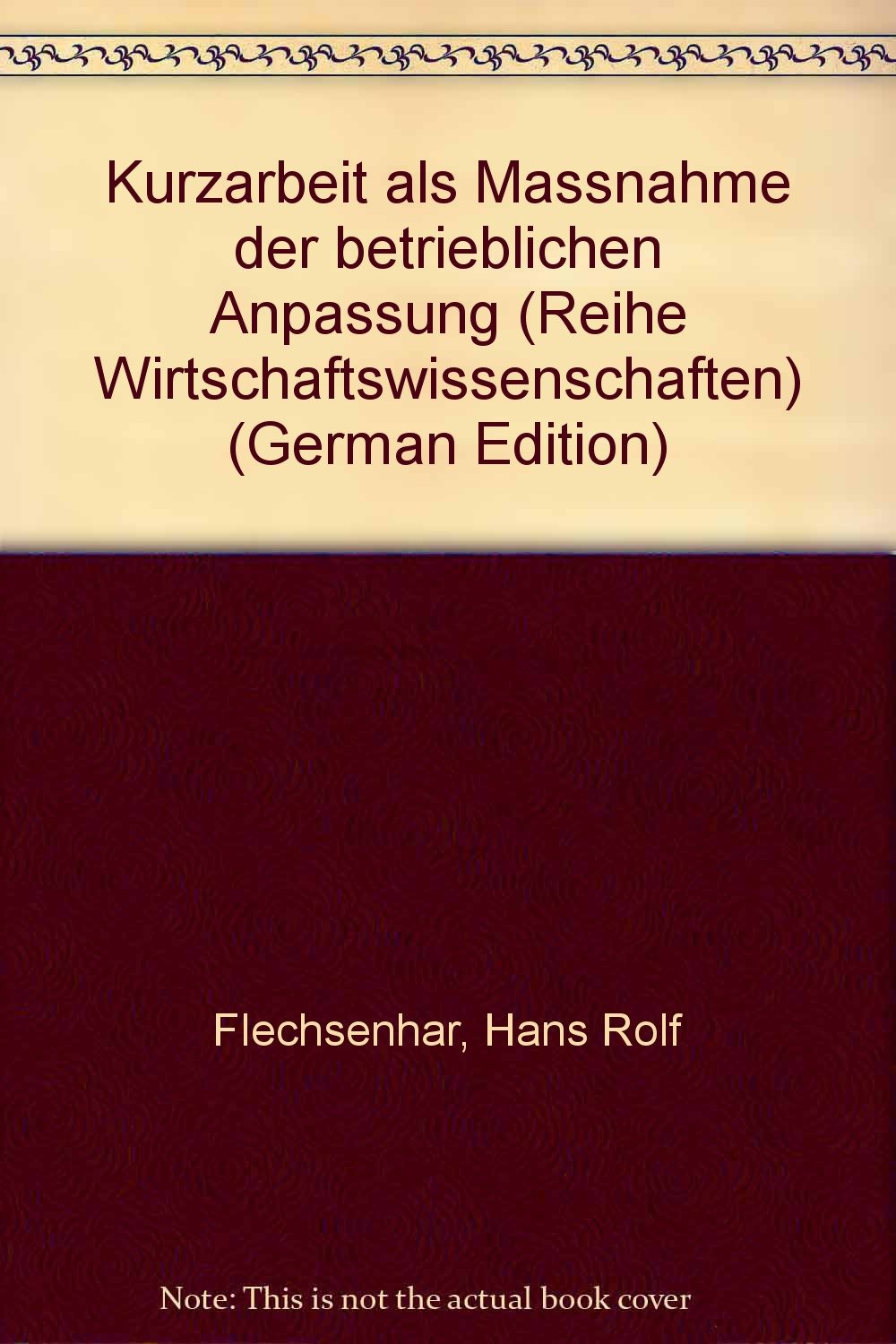 Kurzarbeit als Massnahme der betrieblichen Anpassung Books