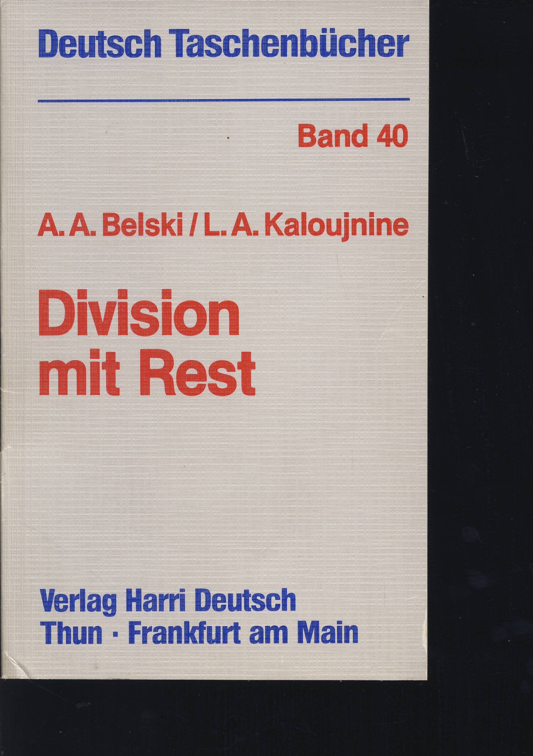 Deutsch Taschenbücher, Nr.40, Division mit Rest Mathematics