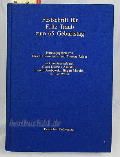 Festschrift für Fritz Traub zum 65. Geburtstag Books