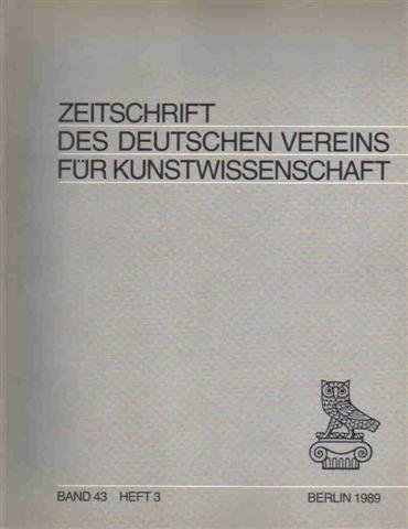 Zeitschrift des Deutschen Vereins für Kunstwissenschaft, Bd.43/3, Studien zur Skulptur des Barock und Rokoko Natural Sciences