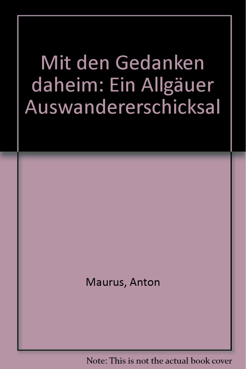 Mit den Gedanken daheim: Ein Allgäuer Auswandererschicksal Contemporary literature