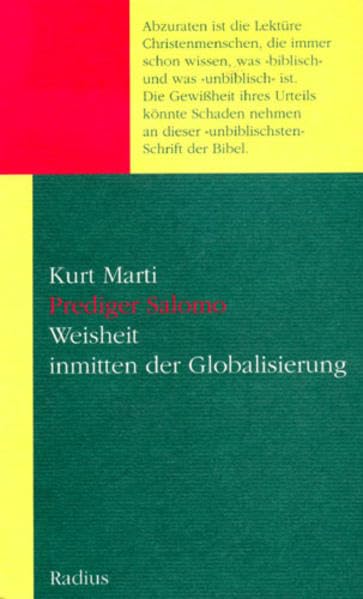 Prediger Salomo: Weisheit inmitten der Globalisierung Religion & Esotericism