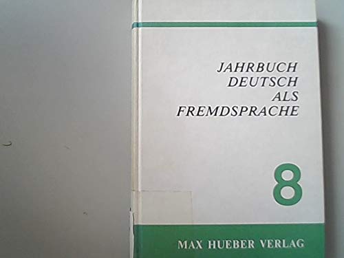 Jahrbuch Deutsch Als Fremdsprache 8 Books