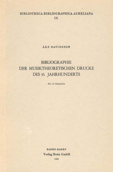 Bibliographie der musiktheoretischen Drucke des 16. Jahrhunderts (Bibliotheca Bibliographica Aureliana) Law