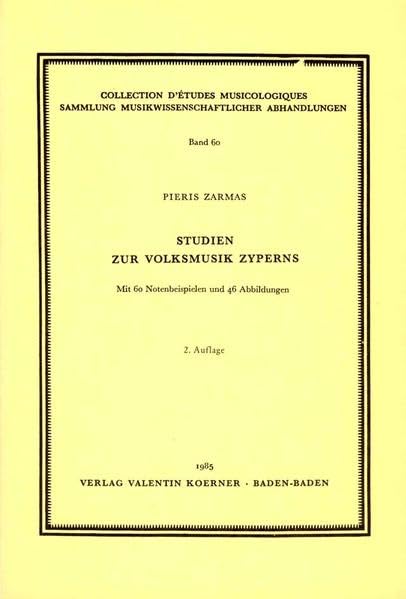 Studien zur Volksmusik Zyperns (Sammlung musikwissenschaftlicher Abhandlungen) Sheet Music