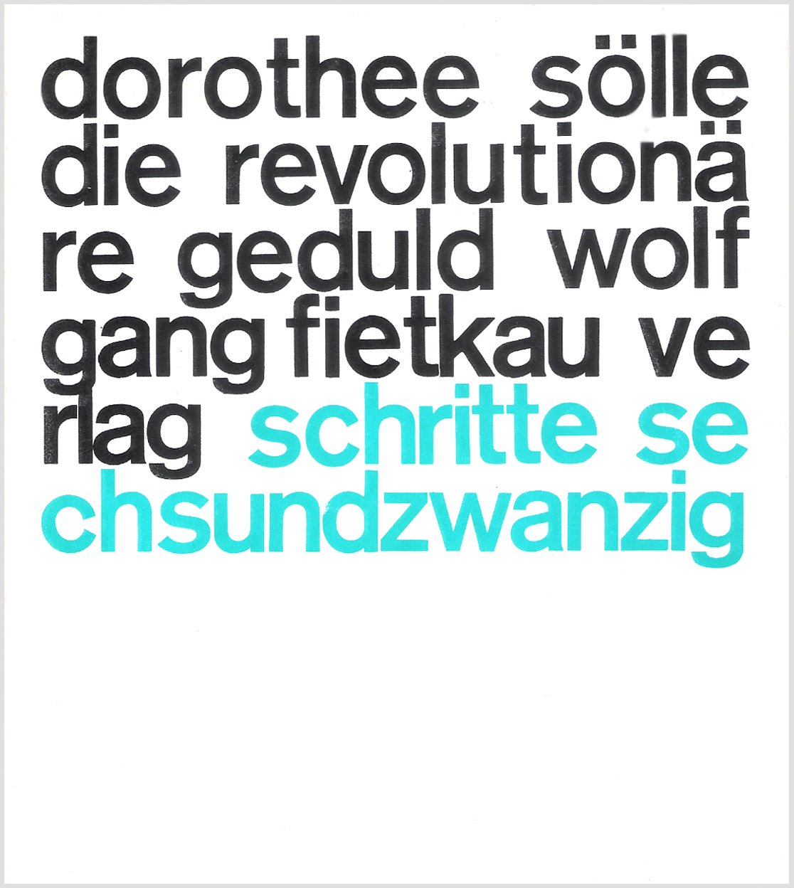 Die revolutionäre Geduld. Gedichte (schritte) Poetry