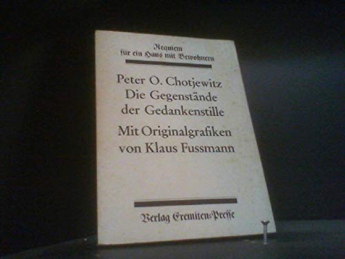 Die Gegenstände der Gedankenstille. Books