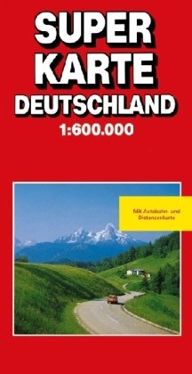 Superkarte Deutschland: 1:600000: Mit Autobahn- u. Distanzenkte. Leisure, Home & Garden