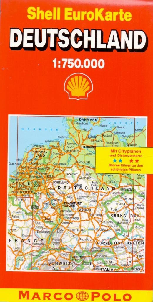 Shell EuroKarte, Deutschland: Mit Ortsverz. u. Citypln. Mit Hervorhebung d. Sehenswürdigkeiten Maps & Plans