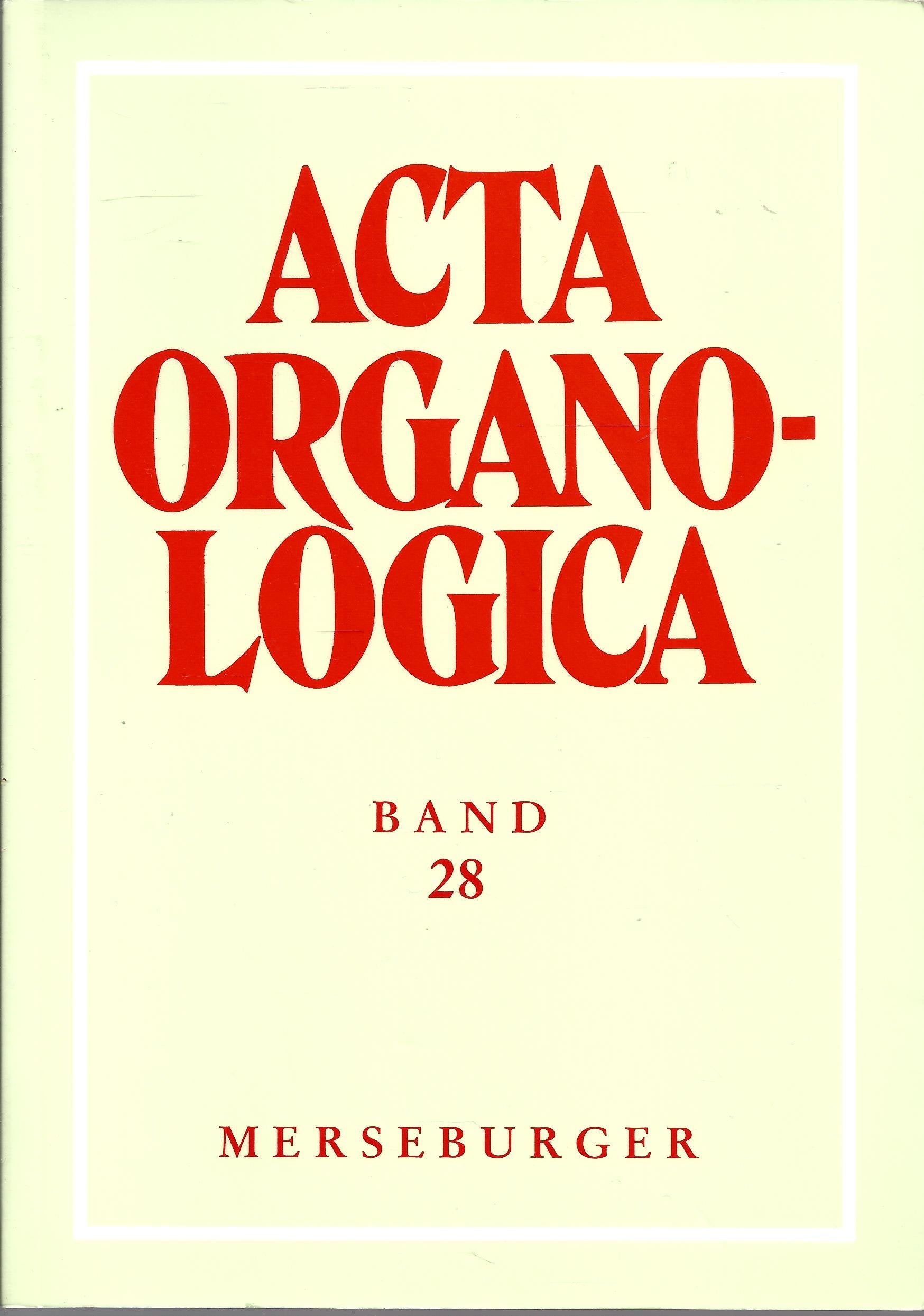 Acta-Organologica 28 Books