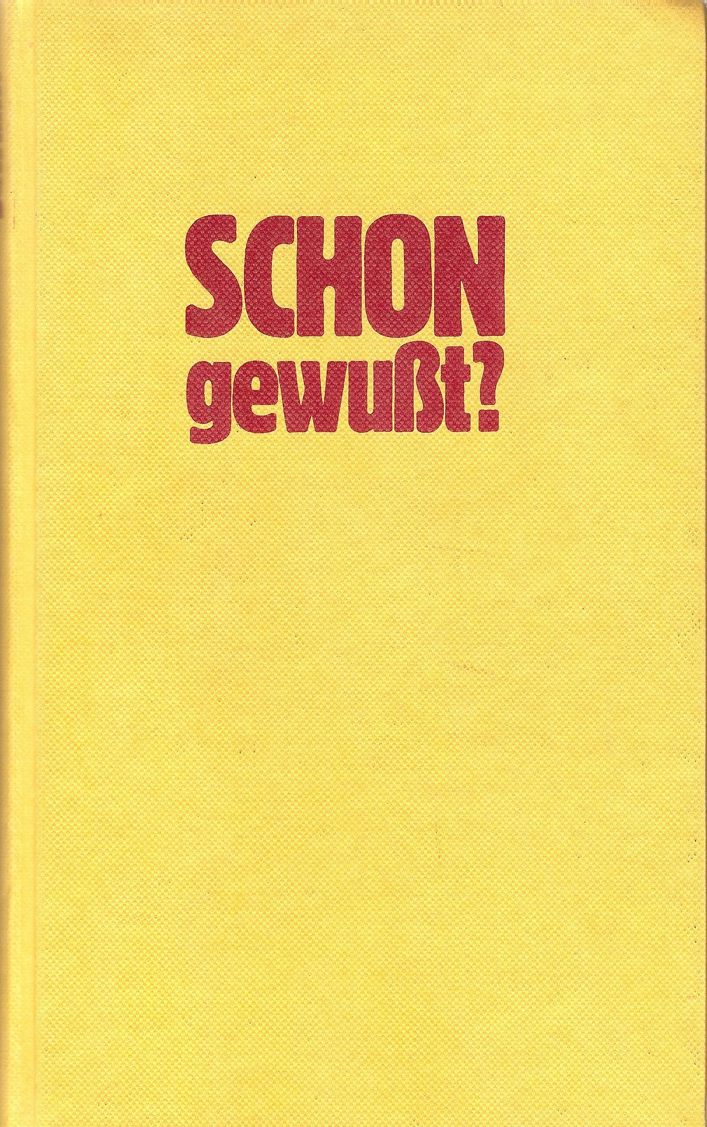 Schon gewußt (6740 138) Books