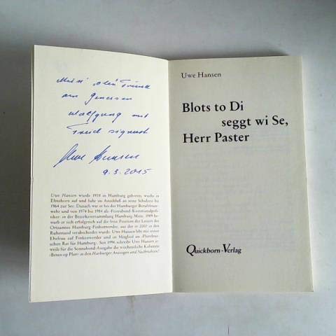 Blots to Di seggt wi Se, Herr Paster: Beten op Platt Fiction