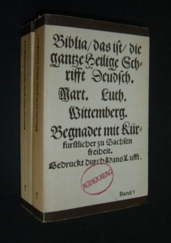 Biblia / das ist / die gantze Heilige Schrifft Deudsch Religion & Esotericism