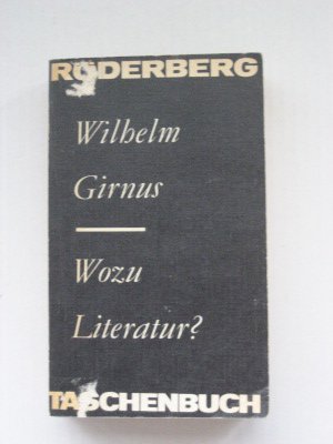 Wozu Literatur? Reden - Essays - Gespräche Books