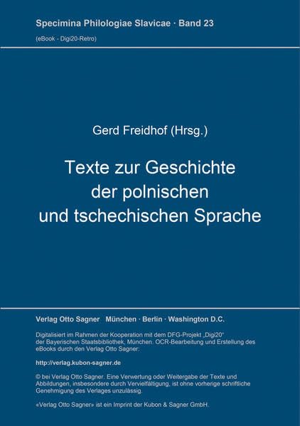 Texte zur Geschichte der polnischen und tschechischen Sprache: Materialien zum Curriculum der West- und Suedslawischen Linguistik 2 book