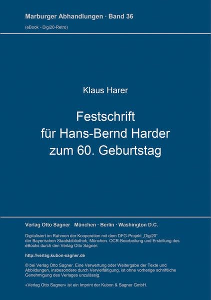 Festschrift für Hans-Bernd Harder zum 60. Geburtstag (Marburger Abhandlungen zur Geschichte und Kultur Osteuropas, Band 36) Foreign Languages ​​& Dictionaries