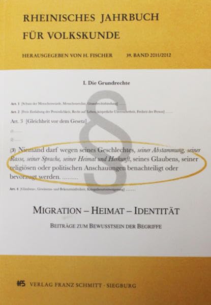 Migration - Heimat - Identität: Beiträge zum Bewußtsein der Begriffe (Beiträge zur rheinischen Volkskunde) General education
