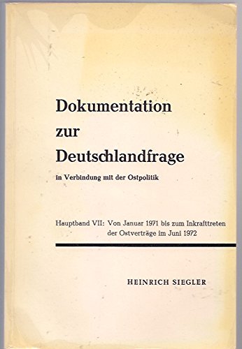 Von Januar 1971 bis zum Inkrafttreten der Ostverträge im Juni 1972 Books