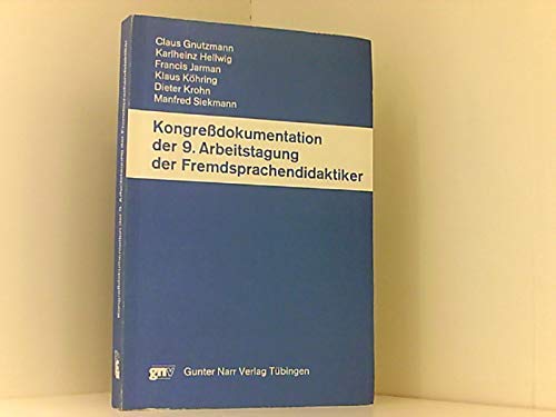Kongressdokumentation der 9. Arbeitstagung der Fremdsprachendidaktiker. book