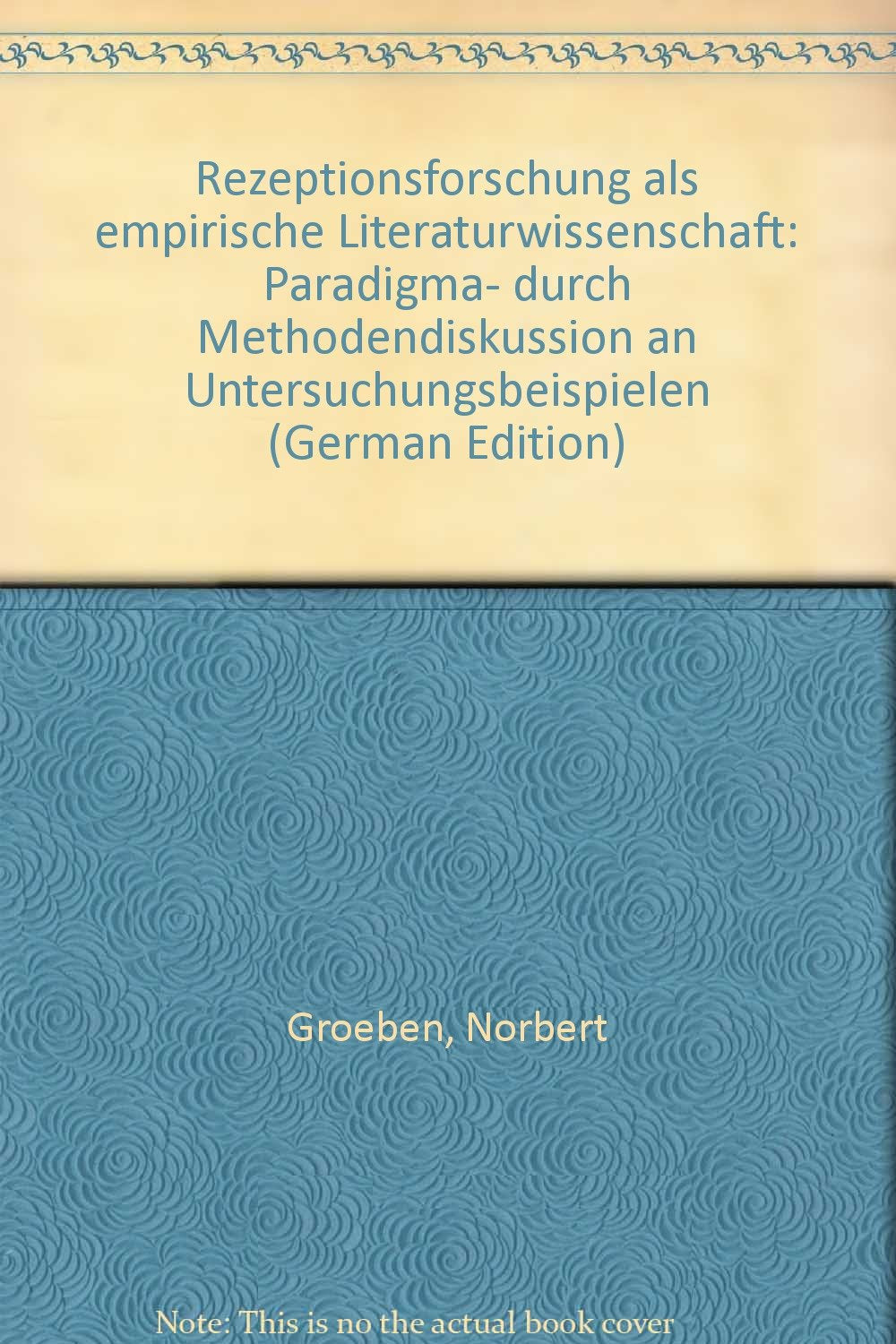 Rezeptionsforschung als empirische Literaturwissenschaft Books