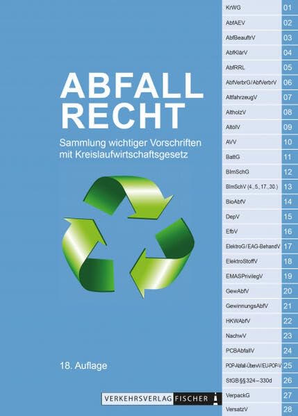 Abfallrecht: Sammlung wichtiger Gesetze mit Kreislaufwirtschaftsgesetz Law
