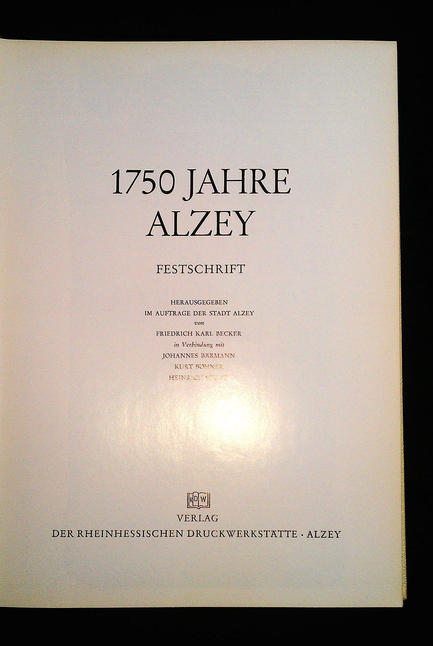 1750 Jahre Alzey. Festschrift. Books