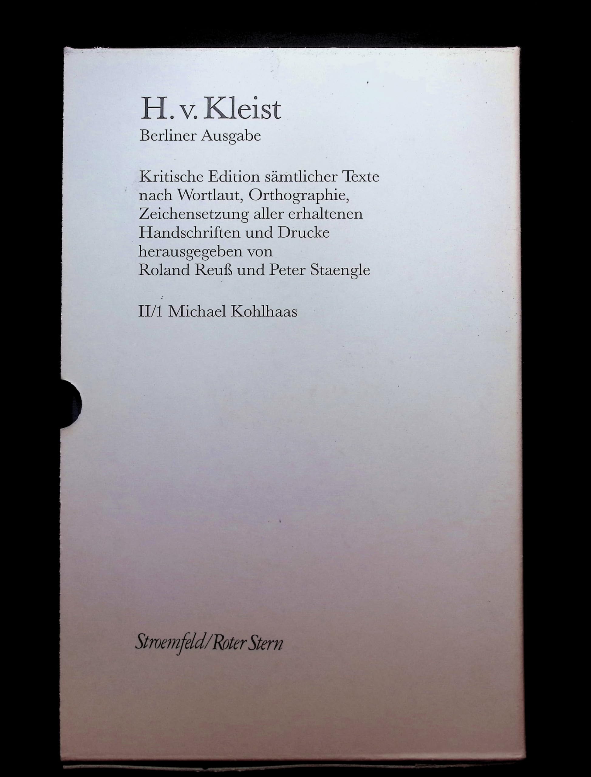 Brandenburger Ausgabe, BKA II/1 Michael Kohlhaas Classics