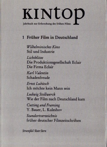 KINtop, Bd.1, Früher Film in Deutschland Film, Art & Culture