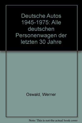 Product Image: Deutsche Autos 1945-1975: Eine Typengeschichte