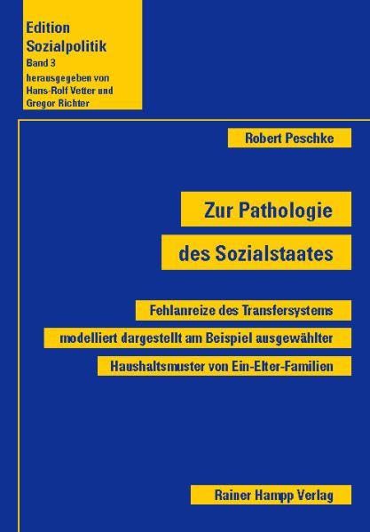 Zur Pathologie des Sozialstaates: Fehlanreize des Transfersystems modelliert dargestellt am Beispiel ausgewählter Haushaltsmuster von Ein-Elter-Familien (Edition Sozialpolitik) Social Sciences
