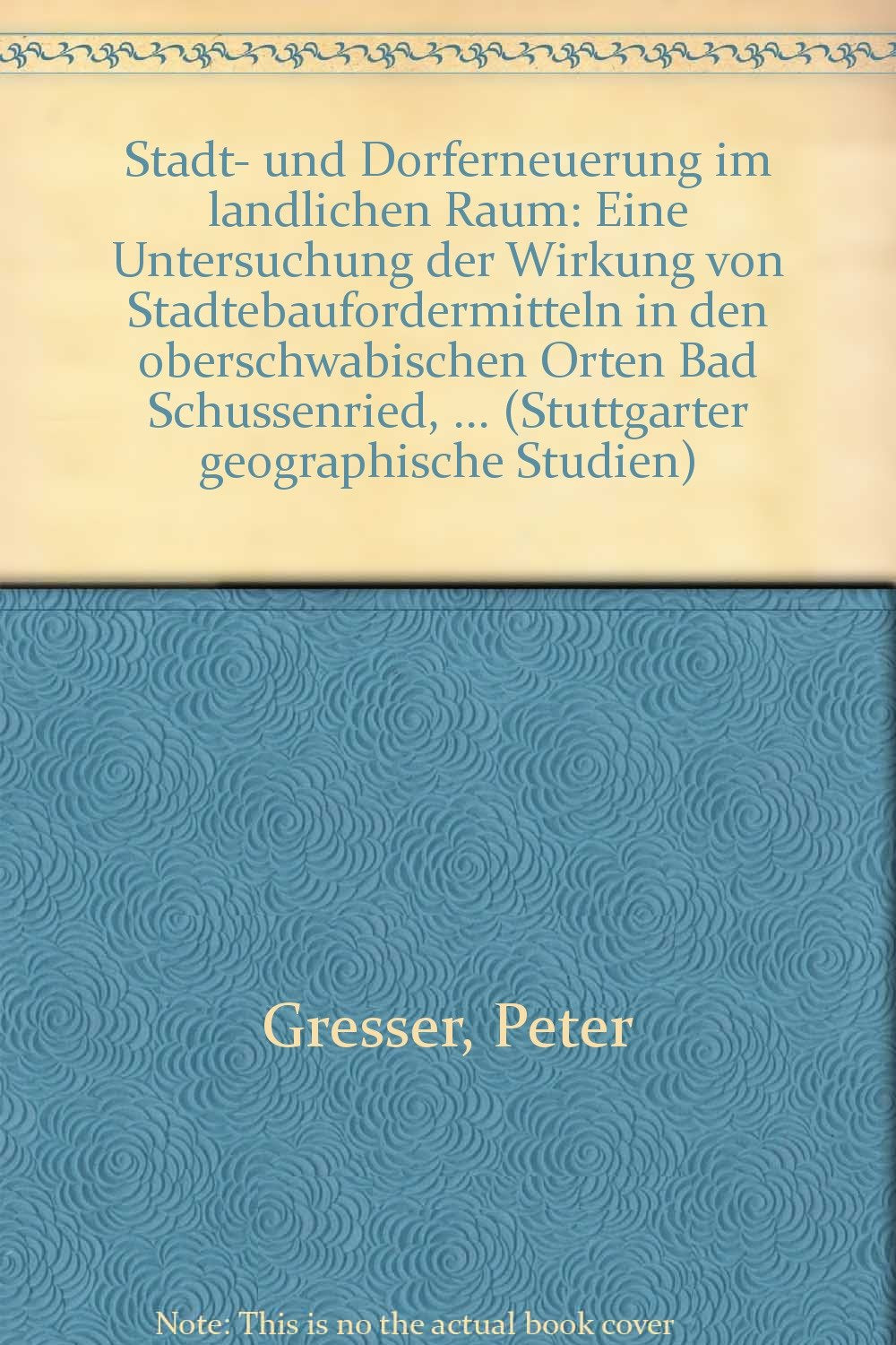 Stadt- und Dorferneuerung im ländlichen Raum: Eine Untersuchung der Wirkung von Städtebaufördermitteln in den oberschwäbischen Orten Bad Schussenried, Ochsenhausen, Erolzheim und Ingoldingen Books