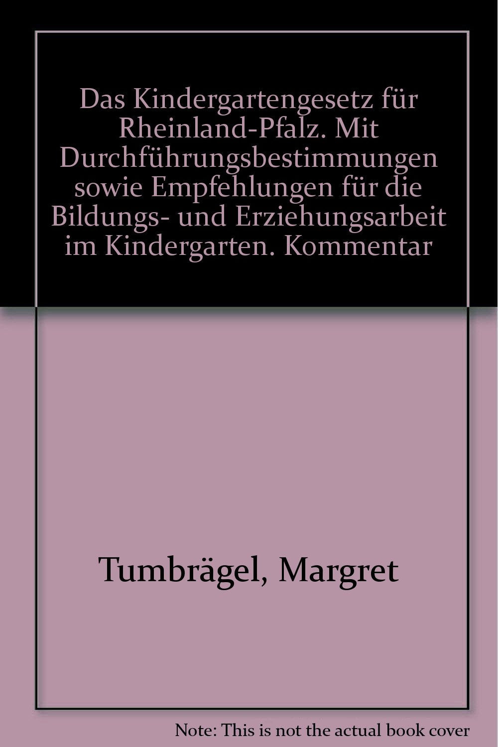 Das Kindergartengesetz für Rheinland-Pfalz: Mit Durchführungsbestimmungen sowie Empfehlungen für die Bildungs- und Erziehungsarbeit im Kindergarten. Kommentar book