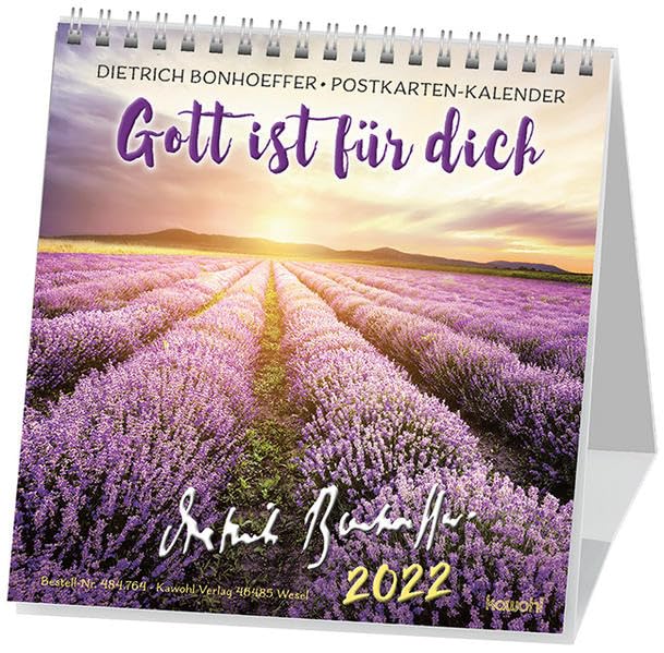Gott ist für dich 2022: Dietrich Bonhoeffer-Postkarten-Kalender Leisure, Home & Garden