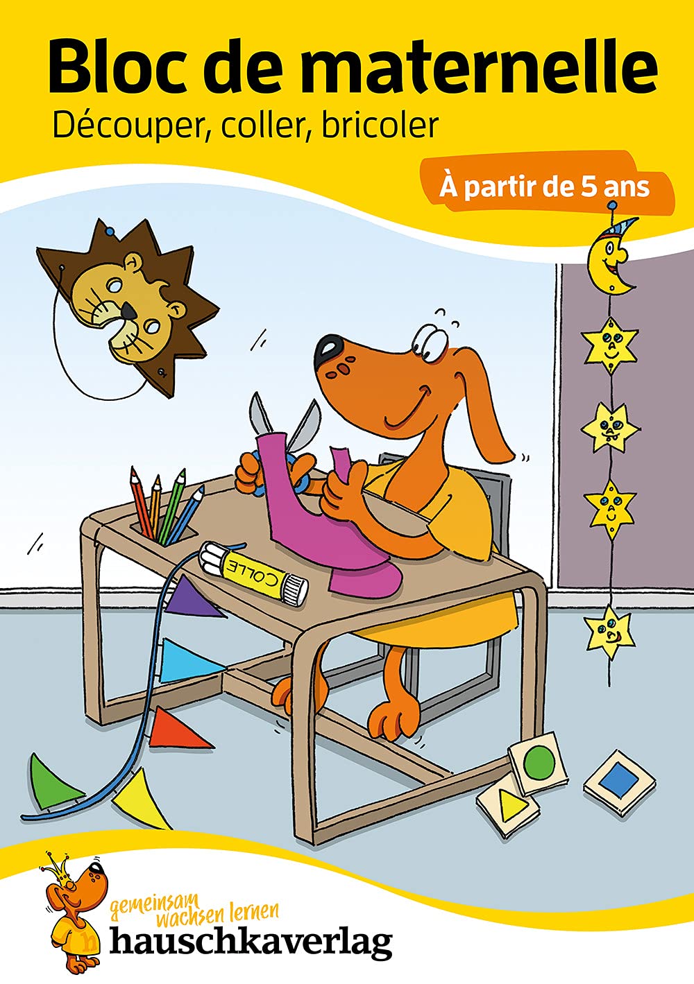 Bloc préscolaire, cahier de jeux 5 ans pour garçon et fille - Couper, coller, bricoler - Cahier de jeux & cahier de coloriage enfant Leisure & Fun