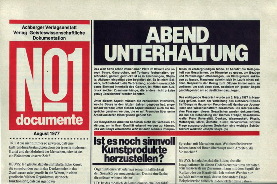 Abendunterhaltung: Gespräche zwischen Joseph Beuys, Journalisten und Wissenschaftlern (documente) Film, Art & Culture