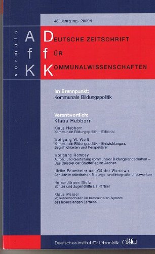 Kommunale Bildungspolitik (Deutsche Zeitschrift für Kommunalwissenschaften (DfK)) Law