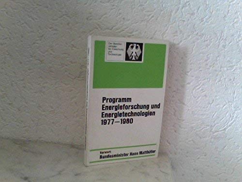Programm Energieforschung und Energietechnologien 1977 - 1980 Books