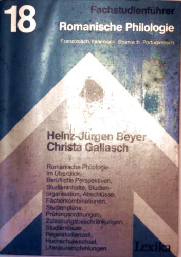 Fachstudienführer, Bd.18 : Romanische Philologie Learning & Reference