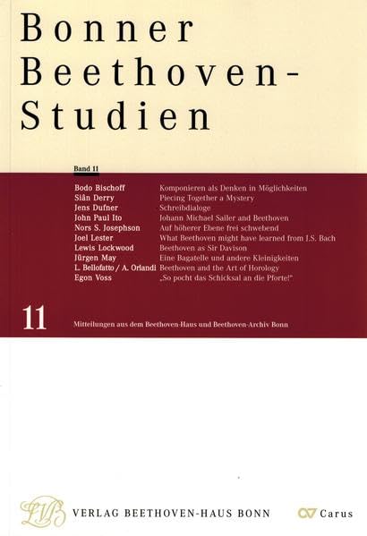 Bonner Beethoven-Studien: Band 11 (Veröffentlichungen des Beethoven-Hauses Bonn Reihe V - Bonner Beethoven-Studien) Arts & Music