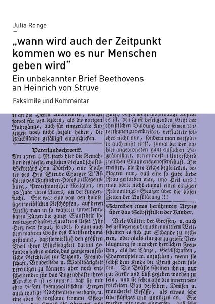 "wann wird auch der Zeitpunkt kommen wo es nur Menschen geben wird": Ein unbekannter Brief Beethovens an Heinrich von Struve. Faksimile und Kommentar (Jahresgaben des Vereins Beethoven-Haus Bonn) Arts & Music