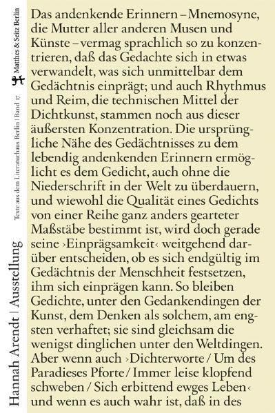 Von den Dichtern erwarten wir Wahrheit: Hannah Arendts Literatur (Texte aus dem Literaturhaus Berlin) Contemporary literature Books
