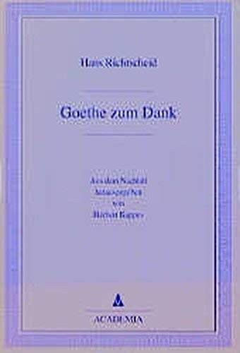 Goethe zum Dank Philosophy Books