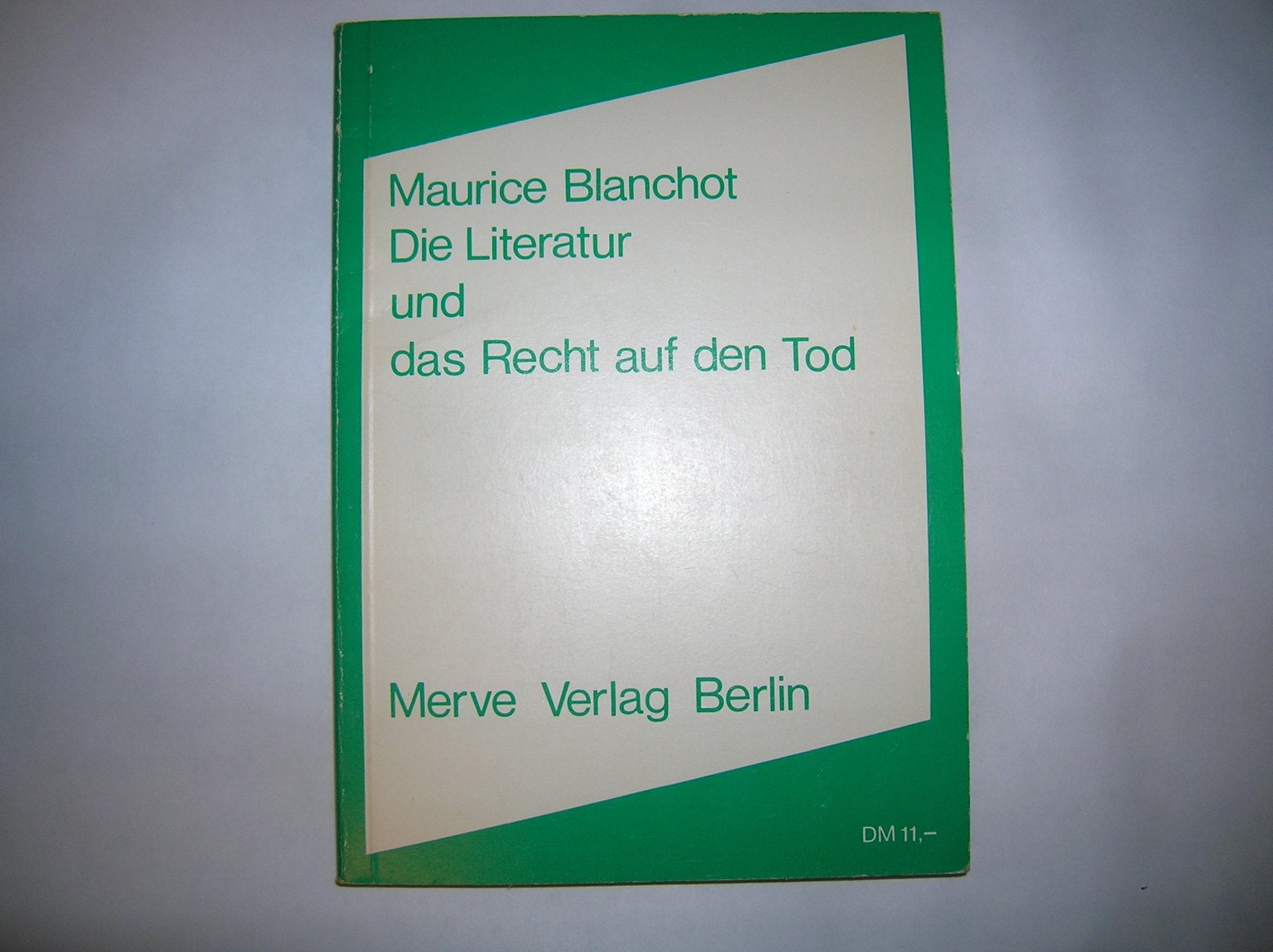 Die Literatur und das Recht auf den Tod book