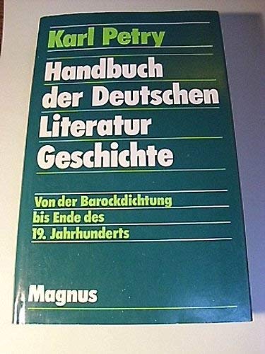 Handbuch zur Deutschen Literaturgeschichte II. Von der Barockdichtung bis Ende des 19. Jahrhunderts Books