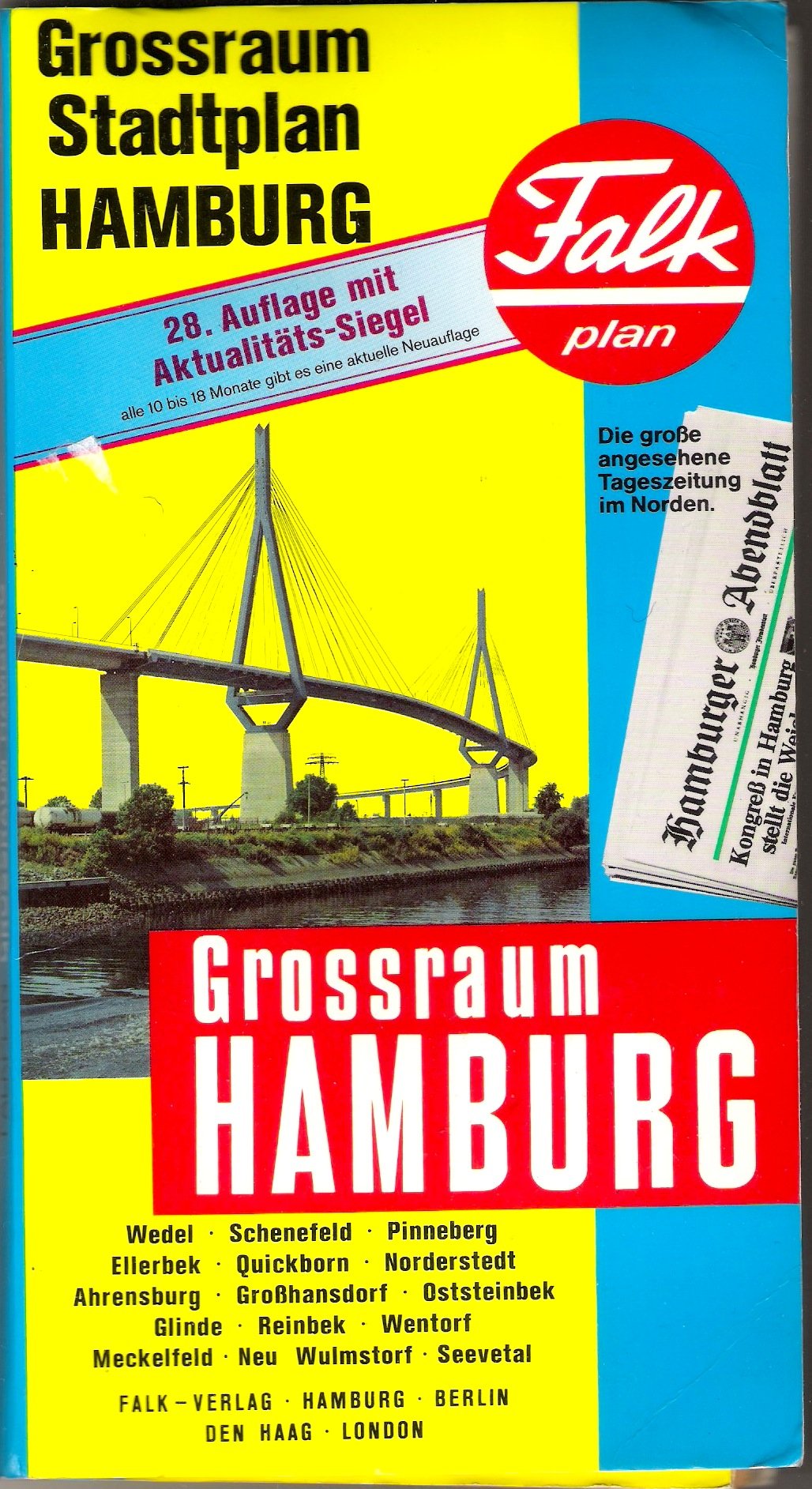 Falkplan Hamburg. Großraum- Stadtplan. 1 : 17 000 bis 1 : 40 000. Maps & Plans