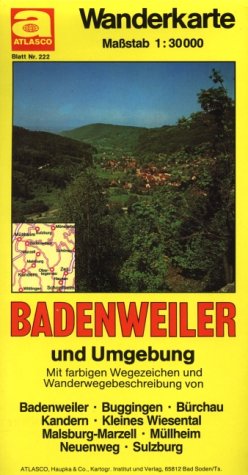 Badenweiler und Umgebung 1 : 30 000. Atlasco Wanderkarte Schwarzwald Blatt 222. Maps & Plans
