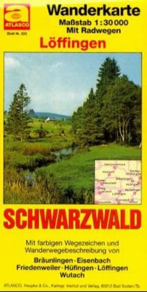 Löffingen 1 : 30 000. Atlasco Wanderkarte Schwarzwald Blatt 223. Mit Radwegen. Maps & Plans
