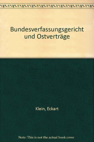 Bundesverfassungsgericht und Ostverträge book