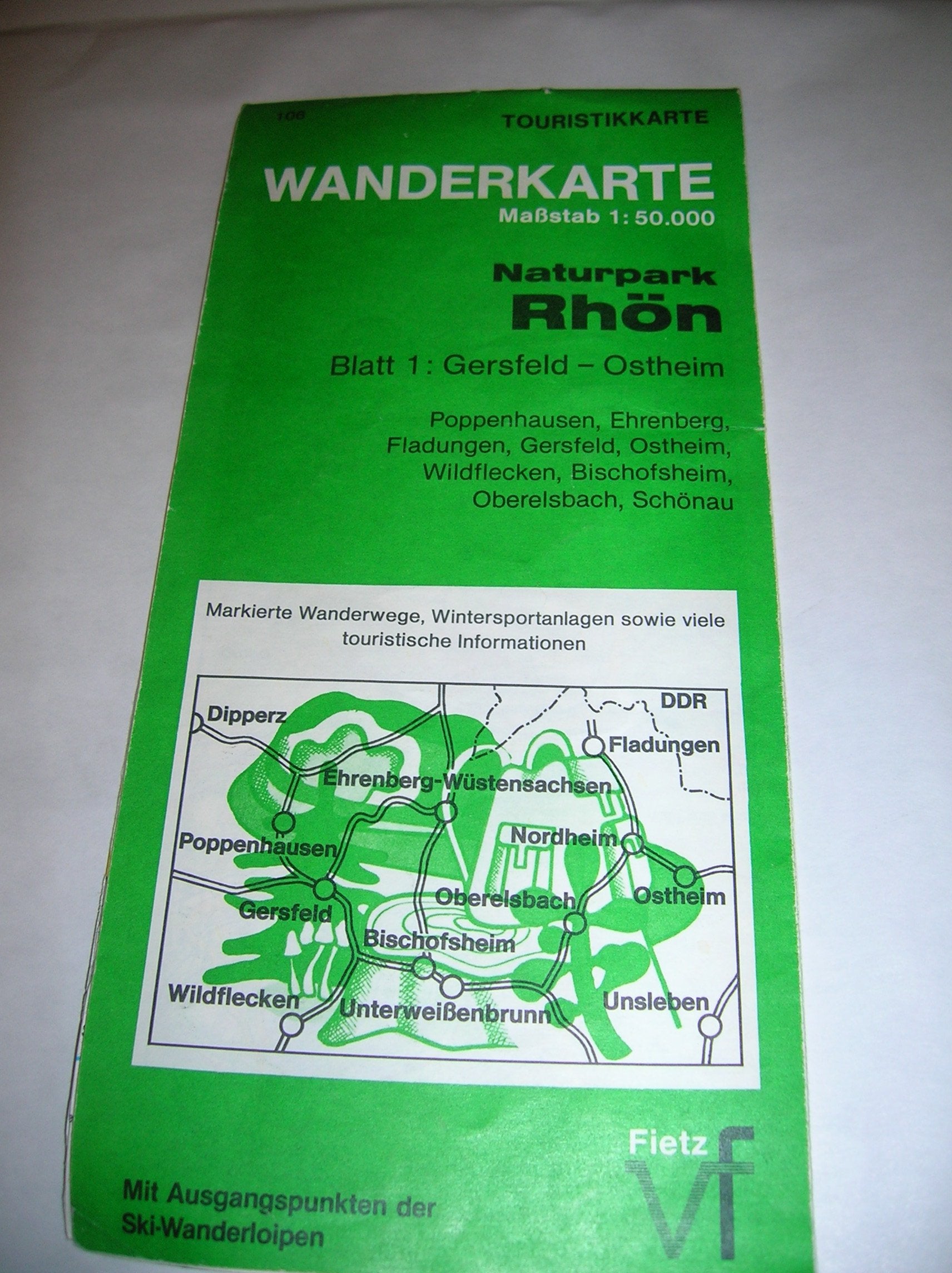 Wanderkarte Naturpark Rhön, Blatt 1: Gersfeld - Ostheim. 1:50.000 Maps & Plans