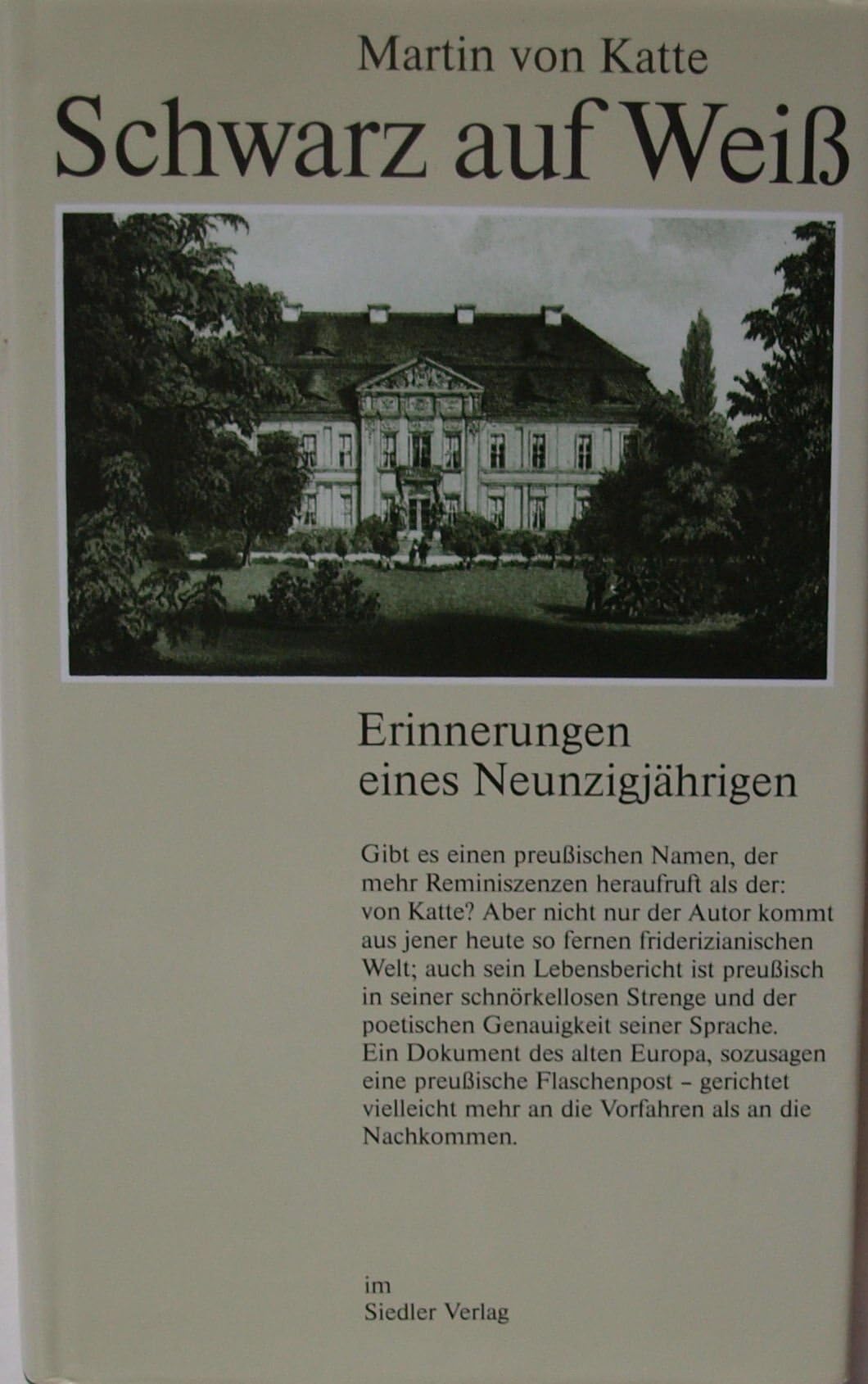 Schwarz auf Weiss. Erinnerungen eines Neunzigjährigen Memories